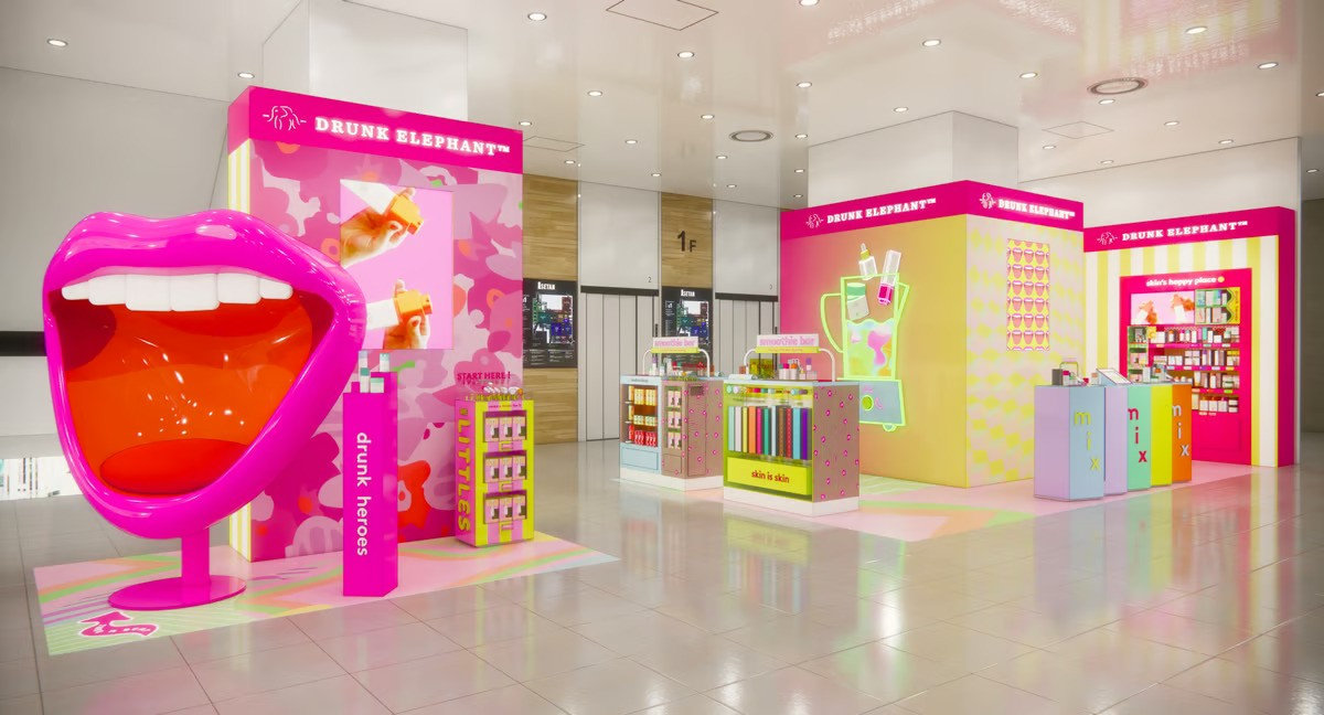 A Drunk Elephant corner store in Tokyo, Japan.