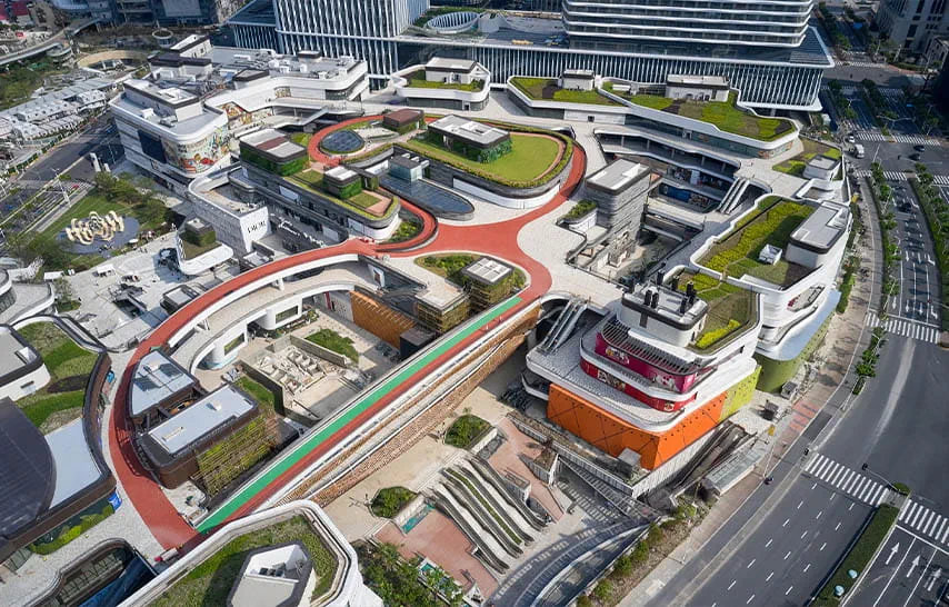 The AI digitalized SkyLoop running track at Taikoo Li Qiantan Shopping Mall. Swire Group.